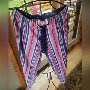 Joe‎ Boxer Striped Smiley Faces Casual Sleep Cinched Closure Sz. L Pants